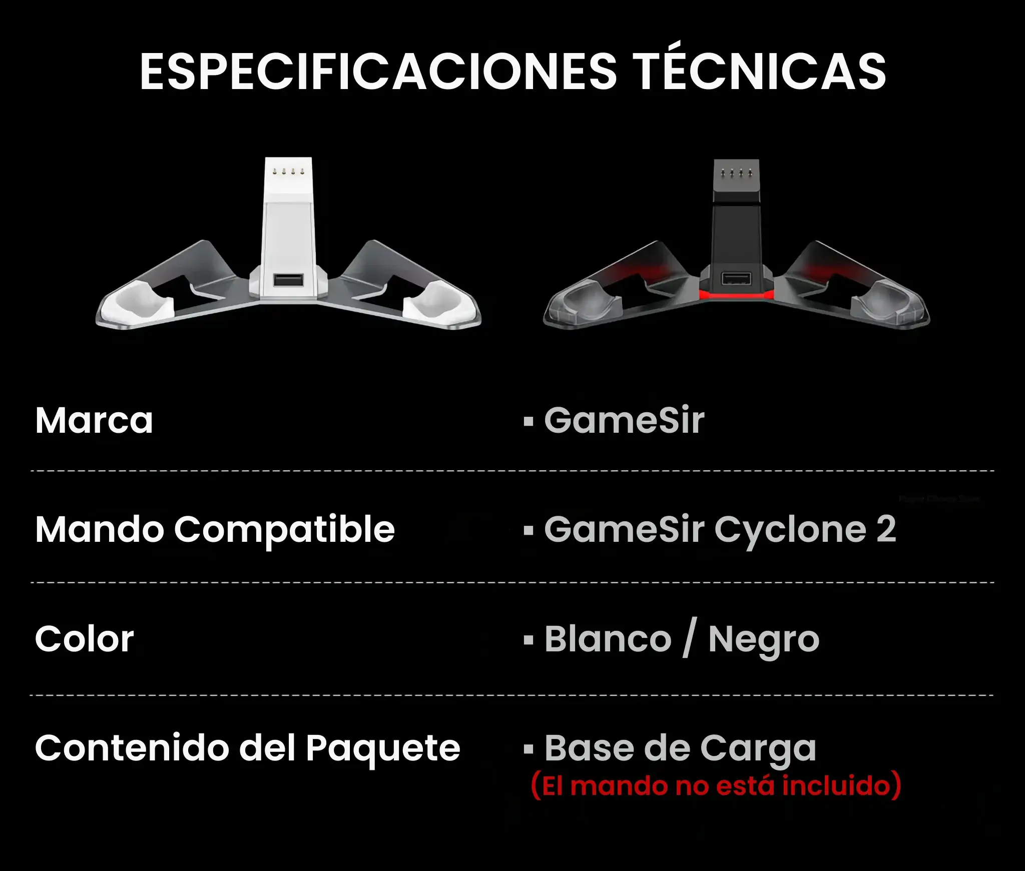 Base_Carga_GameSir_Cyclone_2.08 - GameSir Base de Carga para Cyclone 2 Negro | GameSir.es