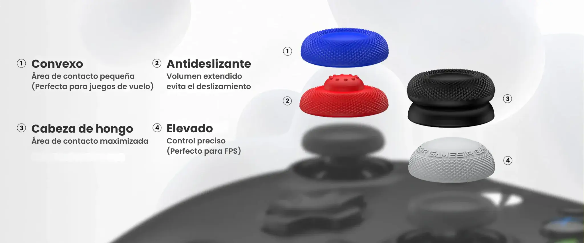 GameSir_Tapones_Joystick.02 - Tapones para Joysticks (Negros) GameSir | GameSir.es